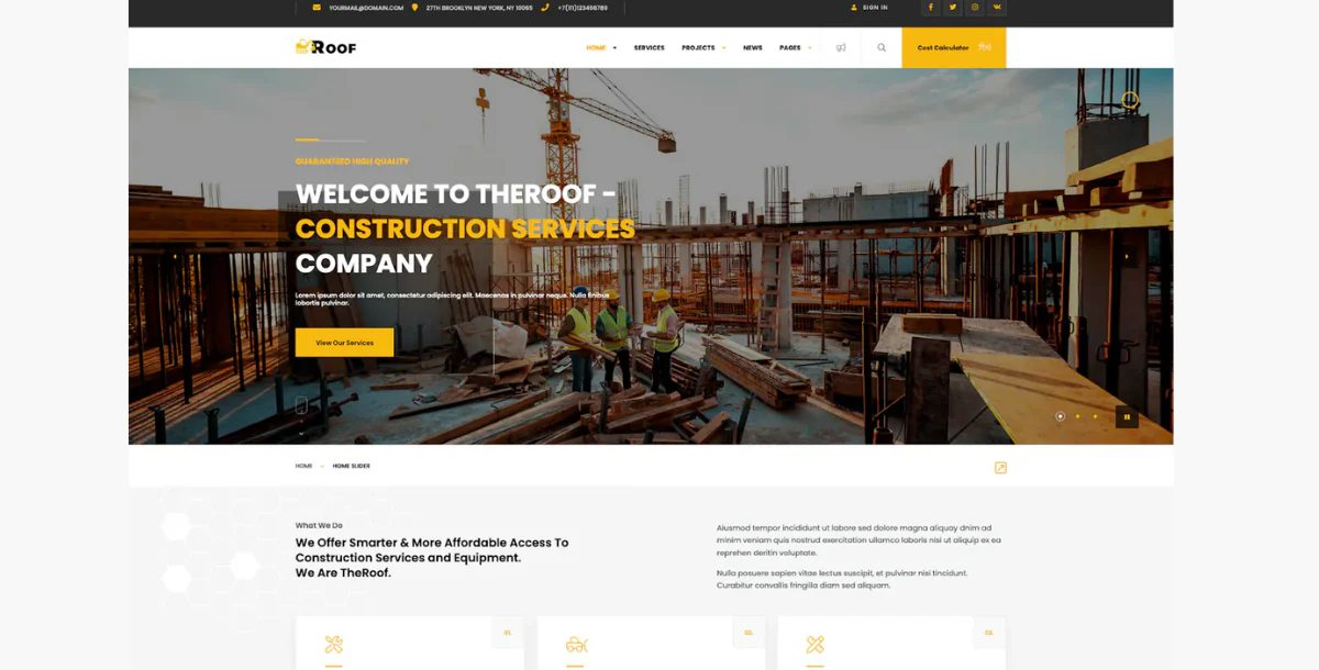 TheRoof — Construção e Renovação WordPress Tema